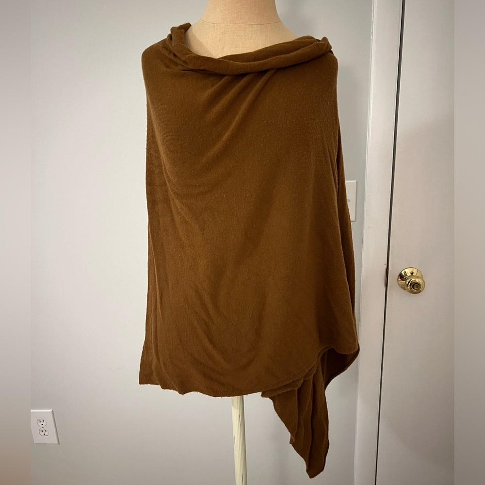 Brown Asymmetrical Poncho